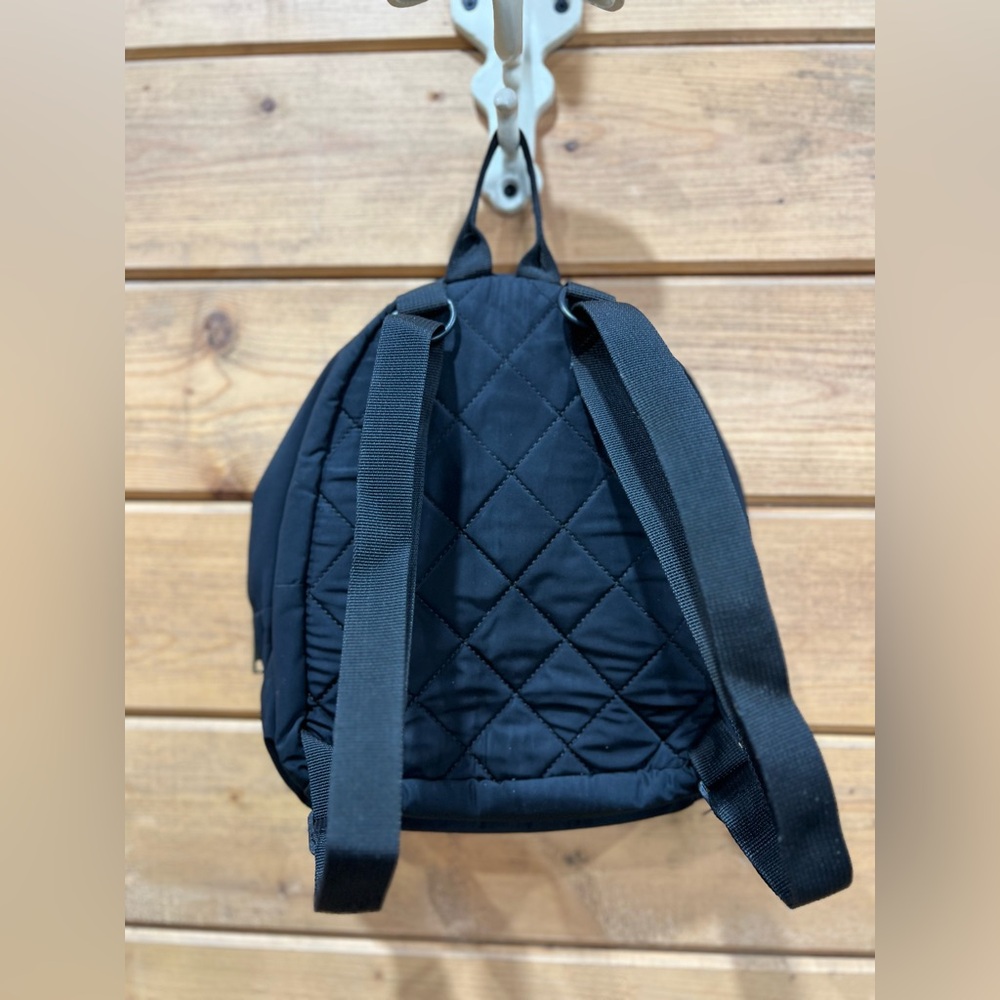 Adidas Quilted Mini Backpack – Black with Brushed Brass Zippers | Everyday Use - Picture 2 of 8